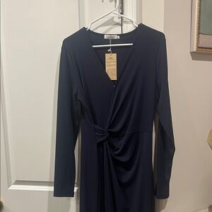 Chic Navy Long Sleeve Dress